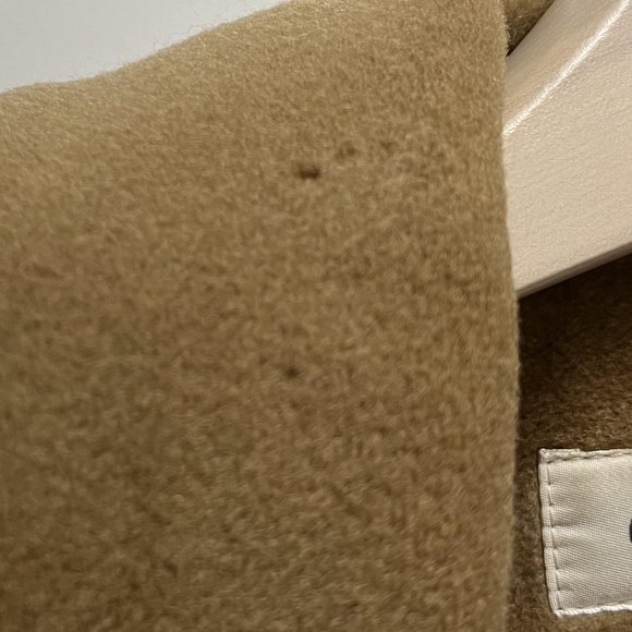 Calvin Klein Full Button Down Single Breast 100% Merino Camel Coat Women Size 6 - Picture 6 of 12